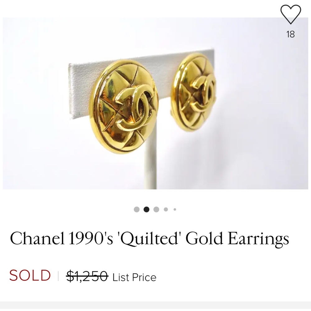 Chanel Vintage Gold plated clip on earrings - Picture 8 of 8